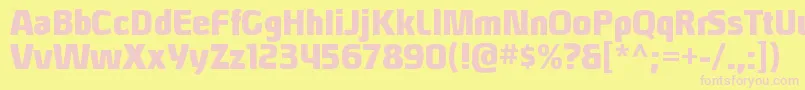 HybreaubRegular Font – Pink Fonts on Yellow Background