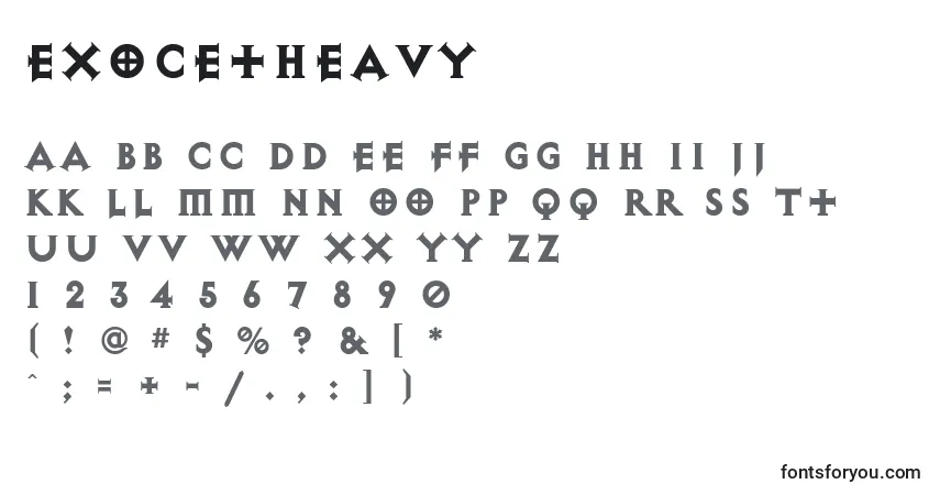 Шрифт ExocetHeavy – алфавит, цифры, специальные символы