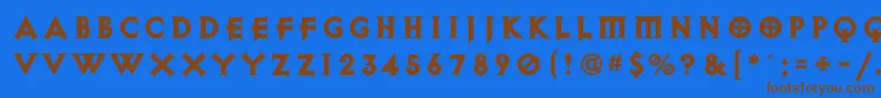 ExocetHeavy Font – Brown Fonts on Blue Background