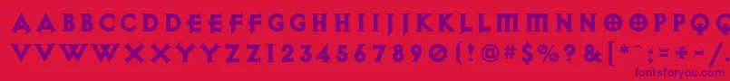 Fonte ExocetHeavy – fontes roxas em um fundo vermelho