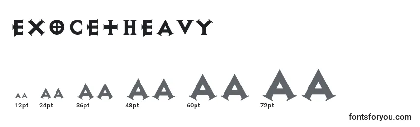 Размеры шрифта ExocetHeavy