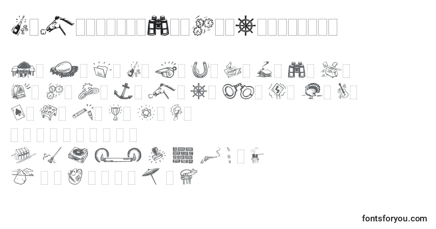 Schriftart DfOrganicsIibLetPlain.1.0 – Alphabet, Zahlen, spezielle Symbole