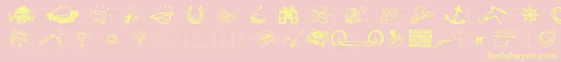 Police DfOrganicsIibLetPlain.1.0 – polices jaunes sur fond rose