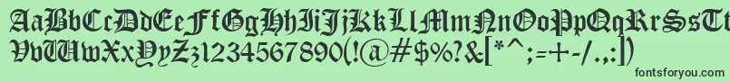 Cyrillicgoth Font – Black Fonts on Green Background