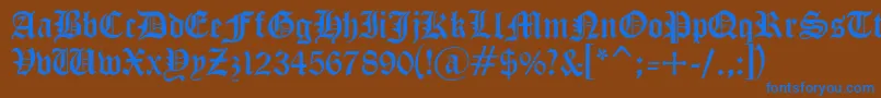 Шрифт Cyrillicgoth – синие шрифты на коричневом фоне