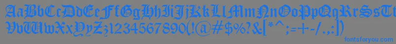 Cyrillicgoth Font – Blue Fonts on Gray Background