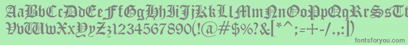 Cyrillicgoth Font – Gray Fonts on Green Background