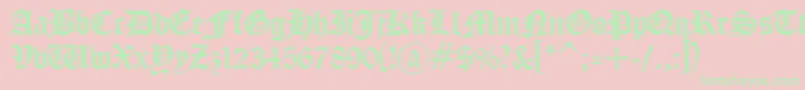 Cyrillicgoth-Schriftart – Grüne Schriften auf rosa Hintergrund