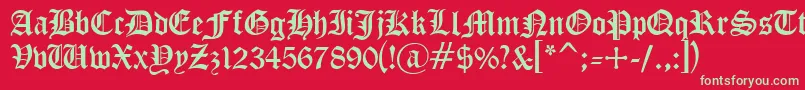 Cyrillicgoth Font – Green Fonts on Red Background