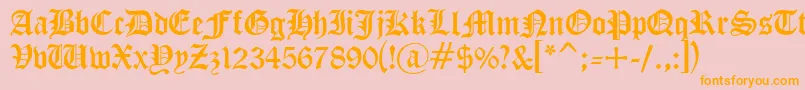 Cyrillicgoth Font – Orange Fonts on Pink Background