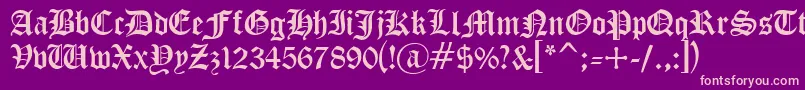 Cyrillicgoth Font – Pink Fonts on Purple Background