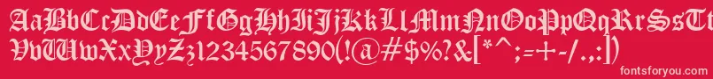 Шрифт Cyrillicgoth – розовые шрифты на красном фоне