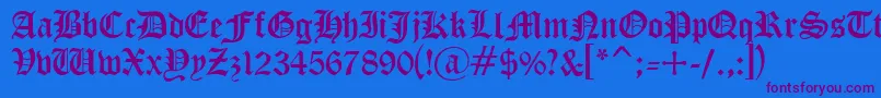 Cyrillicgoth Font – Purple Fonts on Blue Background