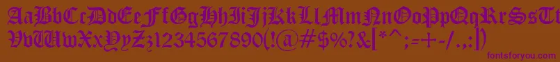 Cyrillicgoth Font – Purple Fonts on Brown Background