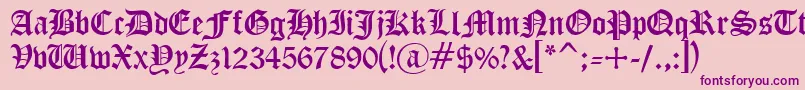 Cyrillicgoth Font – Purple Fonts on Pink Background