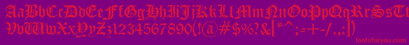 Cyrillicgoth Font – Red Fonts on Purple Background