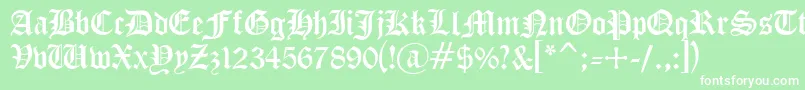 Cyrillicgoth Font – White Fonts on Green Background