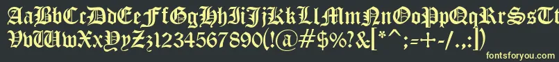 Шрифт Cyrillicgoth – жёлтые шрифты на чёрном фоне