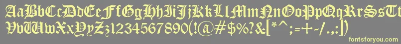 Cyrillicgoth Font – Yellow Fonts on Gray Background