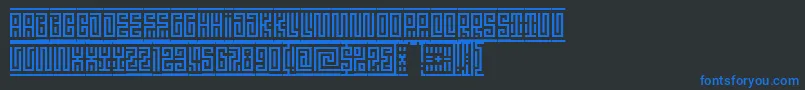 Linotypeminos Font – Blue Fonts on Black Background