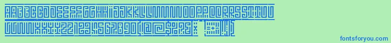 Linotypeminos Font – Blue Fonts on Green Background