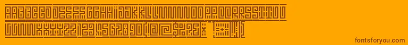 Linotypeminos Font – Brown Fonts on Orange Background