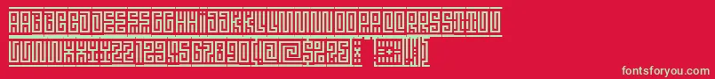 Linotypeminos Font – Green Fonts on Red Background