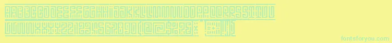 Linotypeminos Font – Green Fonts on Yellow Background