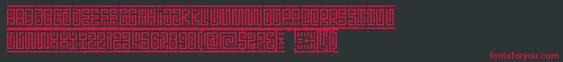 Czcionka Linotypeminos – czerwone czcionki na czarnym tle