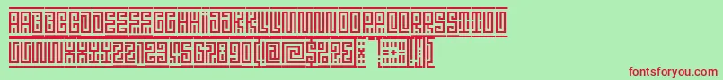 Linotypeminos Font – Red Fonts on Green Background