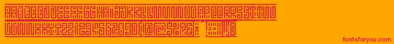 Linotypeminos Font – Red Fonts on Orange Background