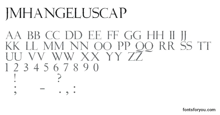 A fonte JmhAngelusCap – alfabeto, números, caracteres especiais