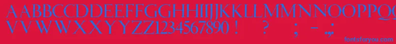 JmhAngelusCap Font – Blue Fonts on Red Background