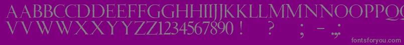 フォントJmhAngelusCap – 紫の背景に灰色の文字