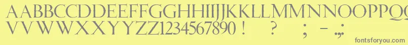 フォントJmhAngelusCap – 黄色の背景に灰色の文字