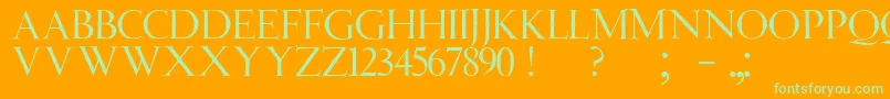 Шрифт JmhAngelusCap – зелёные шрифты на оранжевом фоне
