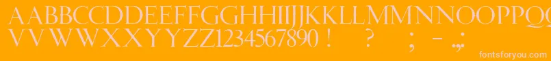 JmhAngelusCap Font – Pink Fonts on Orange Background