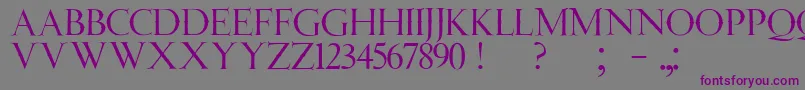 JmhAngelusCap-fontti – violetit fontit harmaalla taustalla