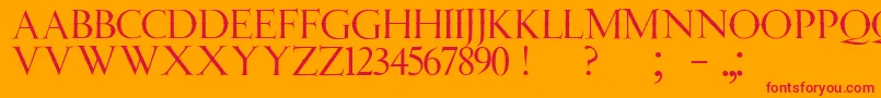 JmhAngelusCap Font – Red Fonts on Orange Background