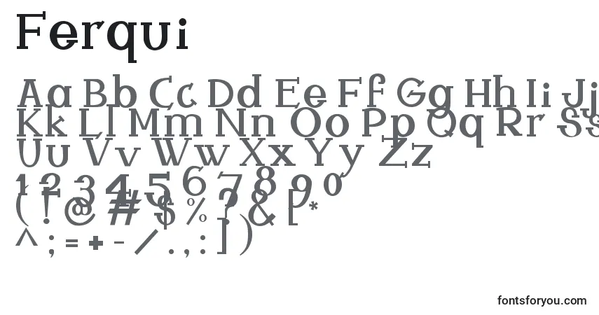 A fonte Ferqui – alfabeto, números, caracteres especiais