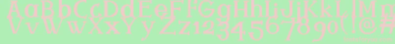 フォントFerqui – 緑の背景にピンクのフォント
