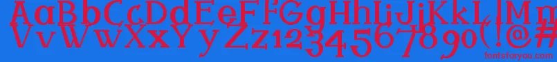 フォントFerqui – 赤い文字の青い背景