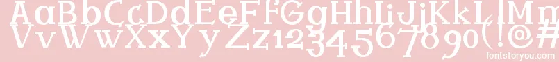 Fonte Ferqui – fontes brancas em um fundo rosa