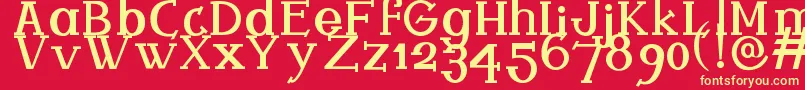 Fonte Ferqui – fontes amarelas em um fundo vermelho