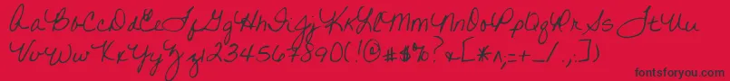 Шрифт Writtenonhishands – чёрные шрифты на красном фоне
