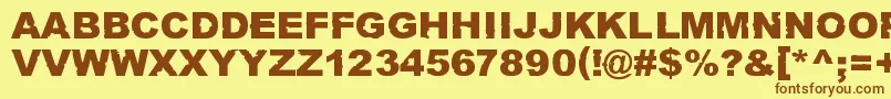 RustNeverSleeps Font – Brown Fonts on Yellow Background