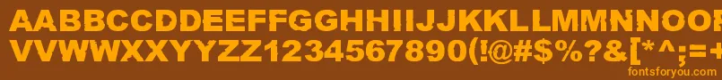 RustNeverSleeps-fontti – oranssit fontit ruskealla taustalla