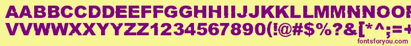 RustNeverSleeps Font – Purple Fonts on Yellow Background