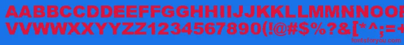 RustNeverSleeps-fontti – punaiset fontit sinisellä taustalla