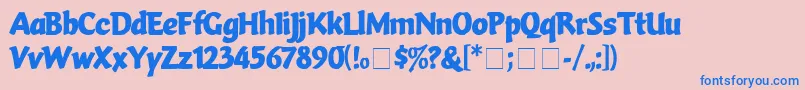 Police VarioBold – polices bleues sur fond rose